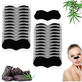 Mitesserentferner Stripes, 25 Stück Natürliche Bambuskohle Mitesser Entferner, Zum Entfernen von Mitessern und Zum Freimachen verstopfter Poren (Mitesserentferner Porenreinigerr für Männer und Frauen)