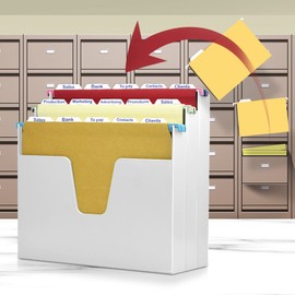 Acrimet 3 Tier Hanging File Folder Holder Organizer, Stepped Space Saving Design for Desktop and Work Space, Letter Size Holder for Folders and Documents 12” x 4.5” x 12.5” (White Color)