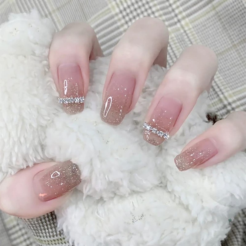 24 Pcs Fingernail Sprocket Flash Drill Cute Nail