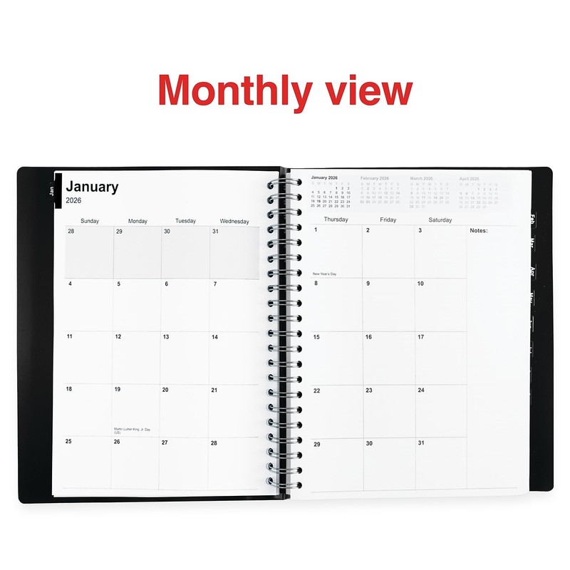 Staples 2026 Four‑Person Daily Appointment Book, 8" x 11", Hourly