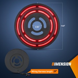 Nilight Spare Tire Brake Light Red Double Row LED Ring 3rd Third Stop Rear Wheel Lights Plug and Play Fit for 2007-2017 Jeep Wrangler JK JKU