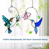 Royxen 2 Pack Hummingbird Stained Glass Window Hangings Handmade Bird