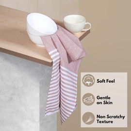 Softopia Cotton Cloth Napkins 18x18 Inches - Striped Design, 100% Cotton, Reusable & Durable Fabric Napkins for Dining, Everyday Meals, Events, Parties - Machine Washable, Set of 4, Rust