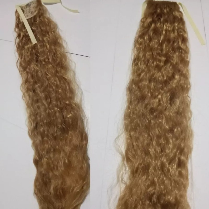 TASSYME ACCESORIOS Coleta Extra Larga Dorada Rizada Mujer Moderna Bonita