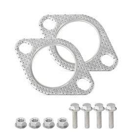 SCUARI 2PCS Exhaust Gasket,Car Accessories Exhaust Flange Gasket,Muffler Gasket,Catalytic Converter Gasket,Exhaust Flange Repair Kit with Bolt & Nut,Fit for Car,Truck,Replace #120-06310-0002 (2.5inch)
