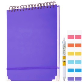 Top Spiral Notebook 8.5x11 in,Steno Notebooks Top Spiral 240 Pages, Inner Pocket College Ruled, Hardcover Steno Pads, Left-Handed,Spiral Notepads for Work, School, Office, Business (8.5"x11", Purple)