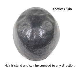 Lavishairs 0.03mm Thin Skin Human Hair Men Toupee Brown Full PU Base Hairpiece For Men Wig Natural Wave Styles Human Hair Mens Wigs Replacement Systems 8x10 Size (1B20)