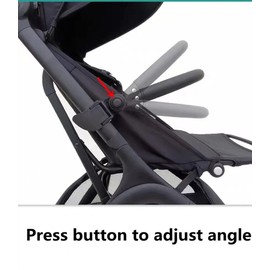 Adjustable Angle Baby Stroller Bumper Bar, Armrest, Handle, Crossbar Accessories Just for BBZ YOYO/YOYO2 Smooth Leather Cover Black