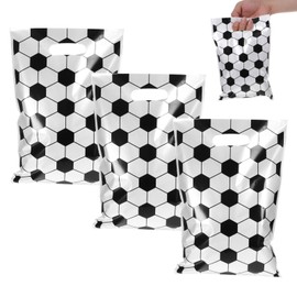 30 Pieces Soccer Party Favors Gift Bags, Plastic Soccer Sports Goodie Bags Football Gift Bag Soccers Snack Candy Treat Bag for Team Snacks Games Sports Events Party Decorations Supplies