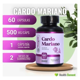 Cardo Mariano 60 Cápsulas 500mg | Suplemento Natural Apoyo Hepático Desintoxicación | Silimarina | Milk Thystle | Momosie
