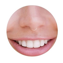 925 Sterling Silver Clip Septum Ring 22g - Fake Septum Hoop - No Piercing Needed - Smooth Tiny Sterling Silver Faux Nose Piercing - Cormfortable & Elegant Design - Comes in Gift Packaging