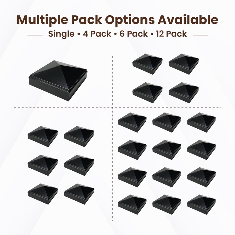 Decorex Hardware 2" x 2" Aluminum Pyramid Post Cap for