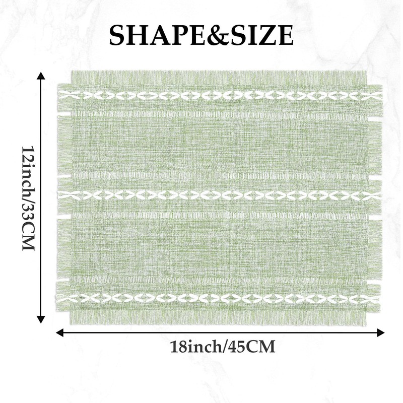Privalace 18'' x 12'', Cotton Linen Placemats Set of 6