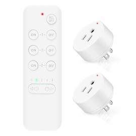 Wireless Remote Control Outlet Switch,NineLeaf Remote Light Switch,Remote Control Outlet Plug Adapter with Remote for Lamps and Household Appliances,No Wire Required,500FT Long Range(1Remotes+2Plugs)