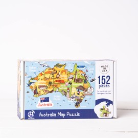 Terra Puzzles Australia Map Wooden Jigsaw Puzzle 152 Piece, 15x10 inches