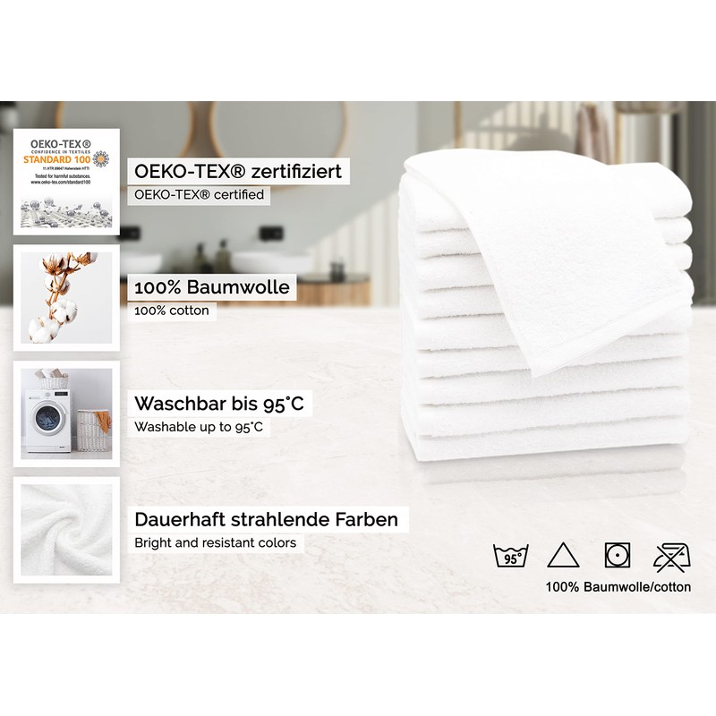 Zollner Set of 10 Guest Hand Towels - 30 x