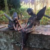 Set of 2 Garden Fairy OrnamentS 12cms tall/Statue Angela and