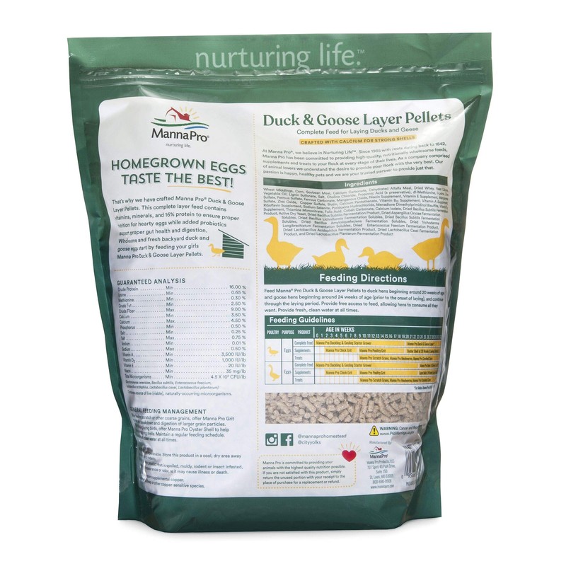Manna Pro Duck & Goose Layer Pellets, High Protein for