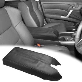 VKGUG Center Console Lid Armrest Cover Replacement Compatible with Acura RDX 2007 2008 2009 2010 2011 2012 Leather Car Arm Rest Skin Upholstery Black (Only Leather Part)