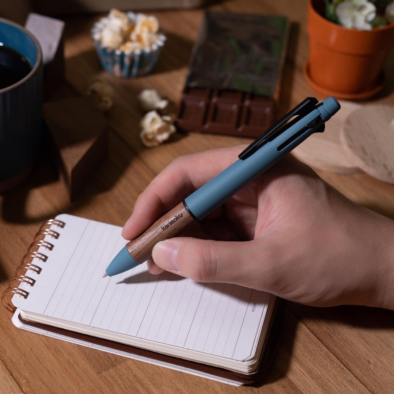 Mitsubishi Pencil Multi-Function Pen Jetstream Karimoku 4&1 0.5 Steel Blue