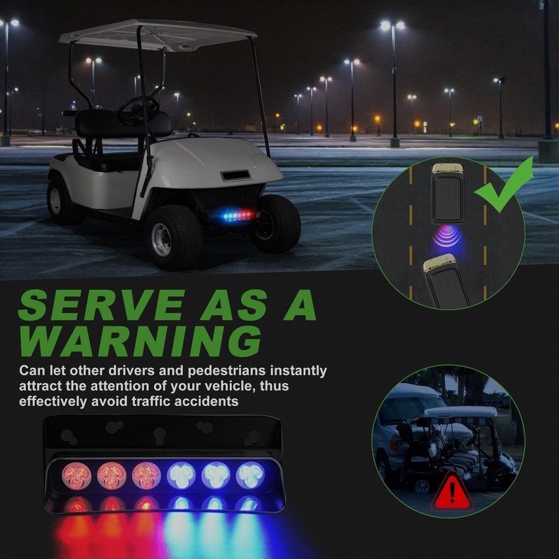 10L0L Golf Cart LED Strobe Light -Universal Emergency Strobe Light
