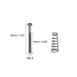 PATIKIL Bass Guitar Pickguard Mounting Screws with Spring M2.5x26mm Bass Pickup Ring Mounting Screws for Bass and Guitar Black 8 Pack
