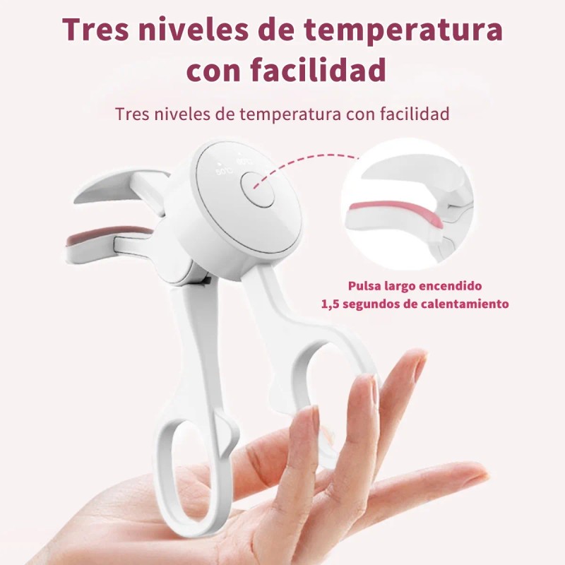Rizador De Pestañas Eléctrico Sin Marco Recargable Por Usb Blanco