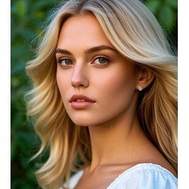 Double Butterfly Crystal Stud Earrings, Sterling Silver S999, 8mm