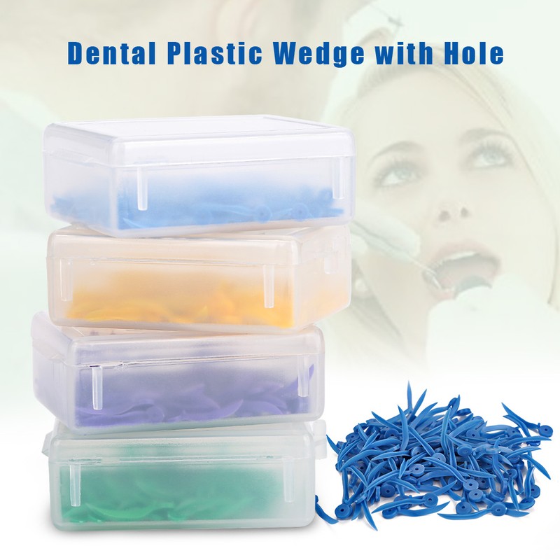 400pcs Disposable Dental Plastic Wedge with Hole All 4 Sizes
