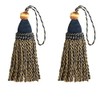 HedongHexi 2 Pack Braided Tassel 24cm/9 Inch With Loops, Handmade