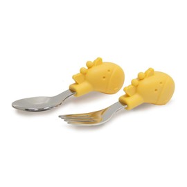 palm grasp spoon & fork giraffe