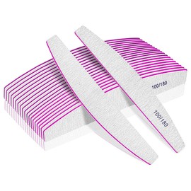 Professional Nail Files, Double Sided Emery Board for Nails 100/180 Grit, Coarse Washable Nail Files for Acrylic Nails & Natural Nails, 12 Pack Fine Grit Nail File