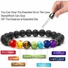 Unbranded 7 Chakra Healing Anti-fatigue Beaded Bracelet 8MM Natural Lava
