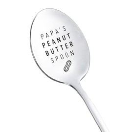 Papa Gift Peanut Butter Spoons from Grandkids Grandchildren Papa's Peanut Butter Spoon for Grandpa Papa Christmas Birthday Gifts for Papa Grandfather Funny Coffee Tea Spoons