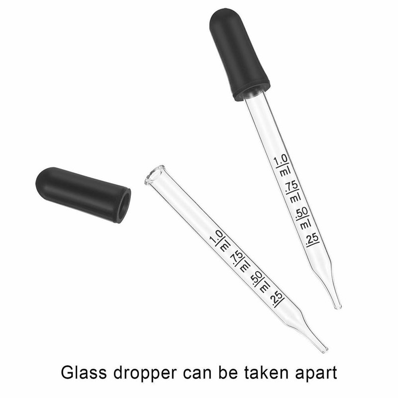 15Pcs Pipettes Dropper With Black Rubber Head, Droppers for Essential