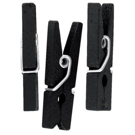 50 clothes pegs 2.5 cm black