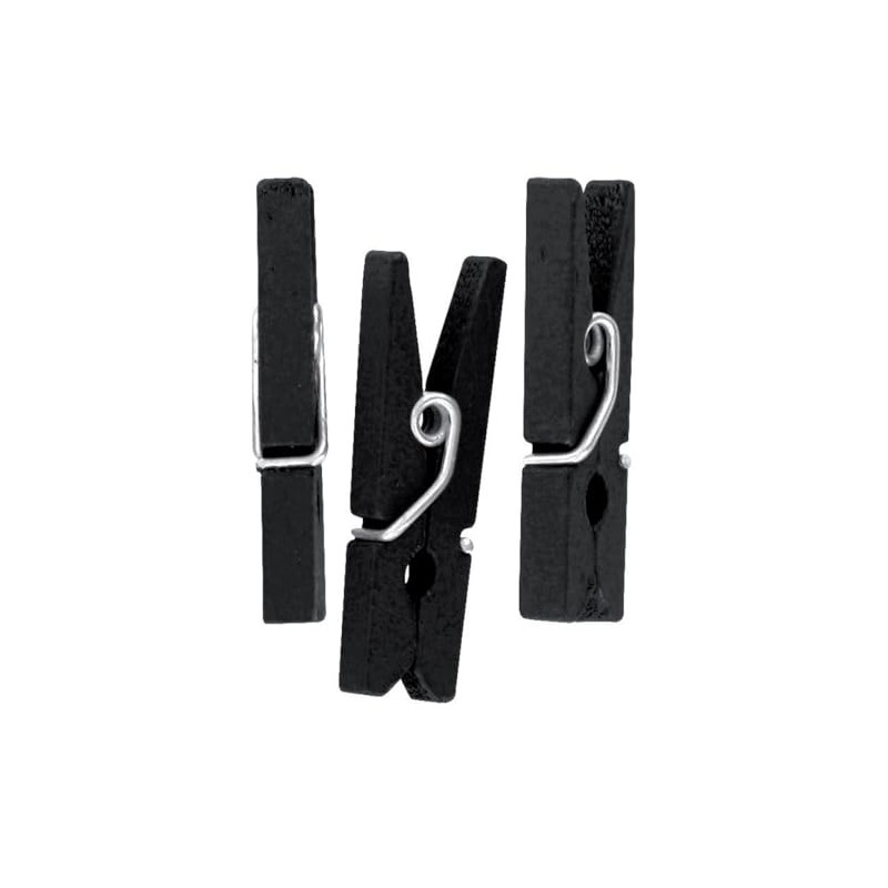 50 clothes pegs 2.5 cm black