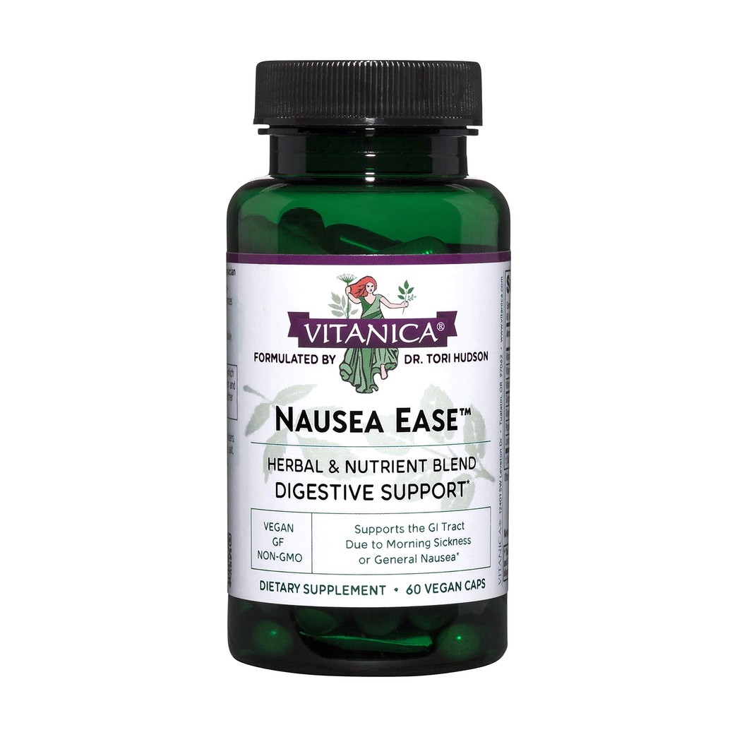 Vitanica Nausea Ease, Nausea Relief, Vegan, 60 Capsules