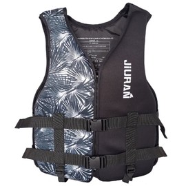 huraty Buoyancy Swim Vest Adults Kayaking Vest Womens Mens Adjustable Safety Jacket for Swimming Fishing Outdoor Water Sports, Black, Large