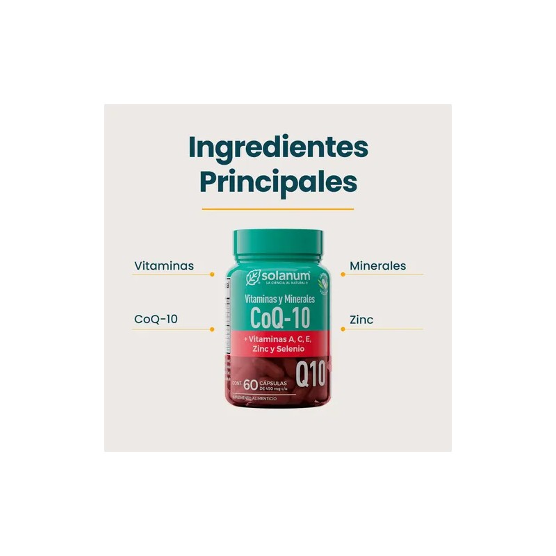 Solanum Vitaminas Y Minerales Coq-10 60caps De 450mg Sin sabor