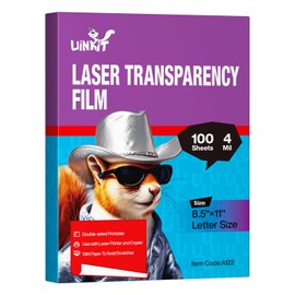 Uinkit Laser Transparency Film 8.5x11 Transparent Paper for Overhead Projector and Laser Jet Printer Copier, 100 Sheets