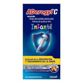 ADerogyl C Multivitamínico Infantil Frasco con Gotero 30 ml. Ayuda a la Prevención y Tratamiento de la Gripe de tus Pequeños. Con Vitaminas A, C Y D