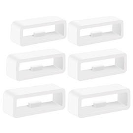 Meliya 6 Pcs Watch Band Keepers, 18mm/20mm/22mm Silicone Watch Strap Holder Loop Watch Strap Keeper Replacement Watch Band Fastener Rings for Smart Watch Band (White)