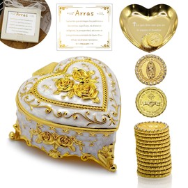 FANYX Arras De Boda Catolica Set, Arras Para Boda Catolica, Wedding Arras Coins, Regalos De Boda, Wedding Accessories for Ceremony.