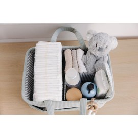 Itsy Bitsy Tot Diaper Caddy, Diaper Organizer or Storage, Nursery Storage and Car Organizer, A Baby Gift Registry, Baby Shower Must Haves Essential for Baby in Corduroy Material - MINT COLOR