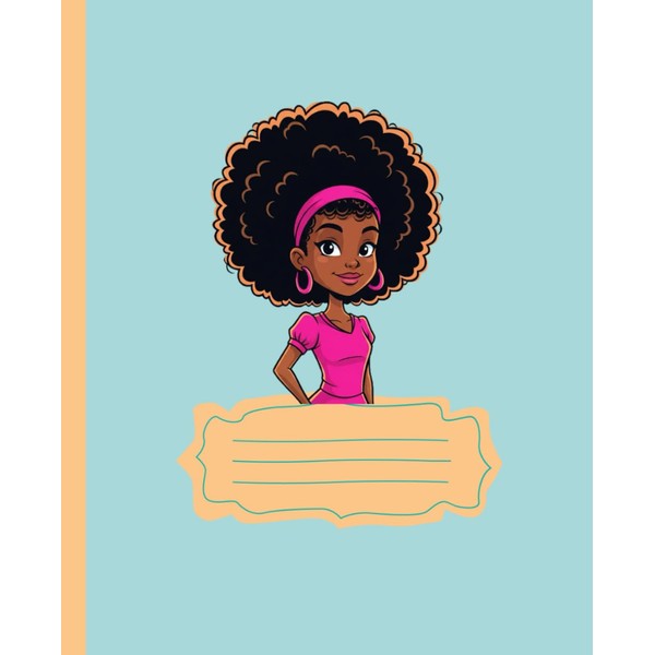 Afro Girl Composition School Notebook – 120 Pages of Style,