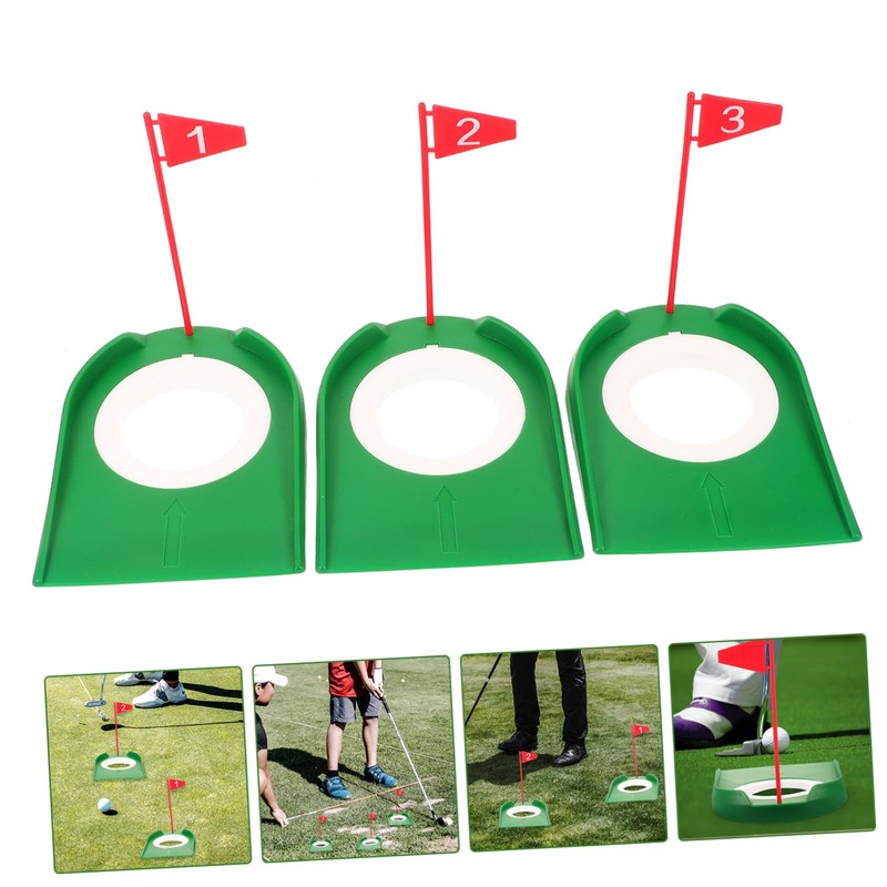KOMBIUDA Regulation Size Golf Hole Cup Set 3 Putters for