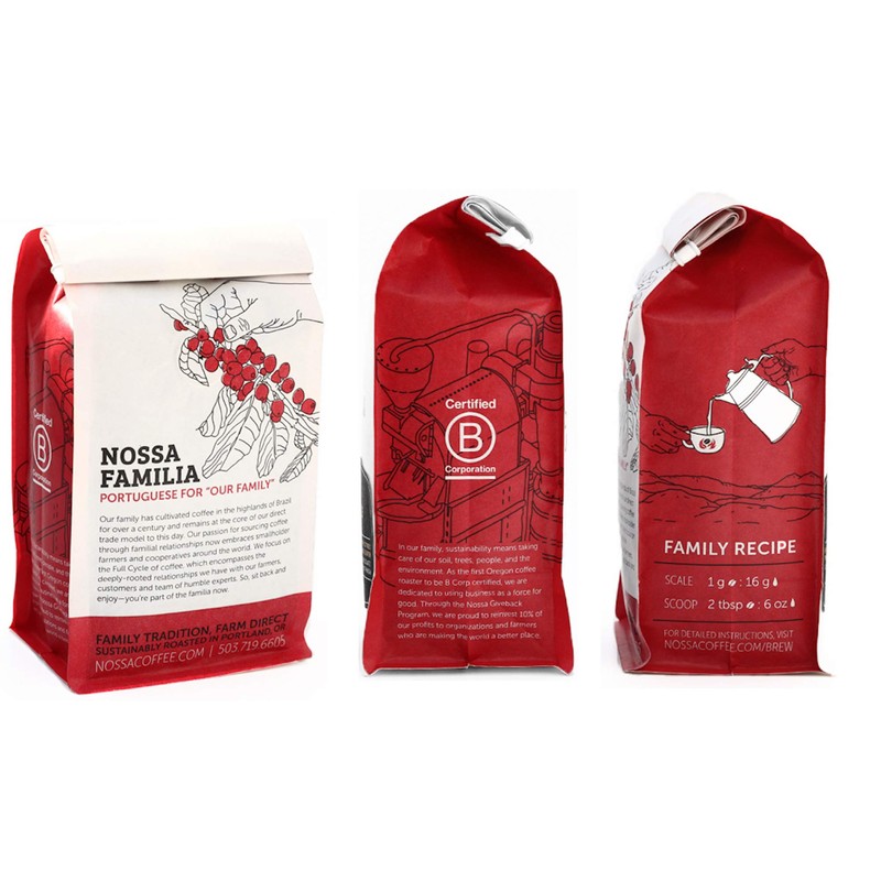 Nossa Familia Brazil Medium Dark-Roast Coffee - Fair Trade Whole