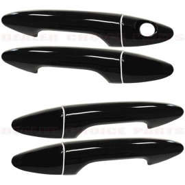 Torox For 2012-2016 2017 Hyundai Accent GLOSS BLACK Door Handle COVERS w/o Smart Key