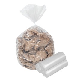 Restaurantware-RW Clean, 55 Gallon Trash Bags, 100, Heavy-Duty Garbage Can Liners- Fits 55-60 Gallon Trash Cans, Stretchable, Clear, Plastic, Bin liners with Star Seal Bottom,